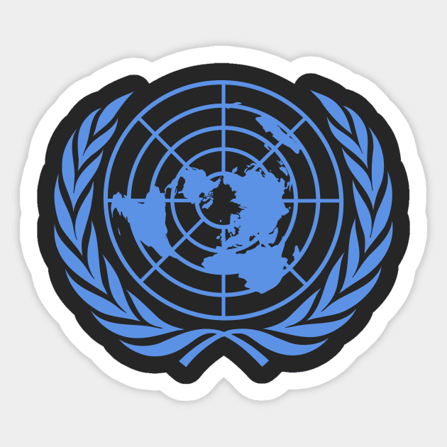 Emblem of the United Nations (Blue on white) Sticker by Flags of the World